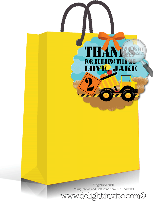 Dump Truck Construction 1st Birthday Favor Tags - Goodie Bags Construction Truck (613x822)