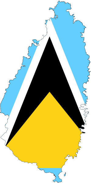 Saint Lucia Flag 071911» Vector Clip Art - St Lucia Flag Art (300x600)