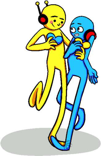 *looks At Gay Drawing* - Rhythm Heaven Love Lizards (500x580)