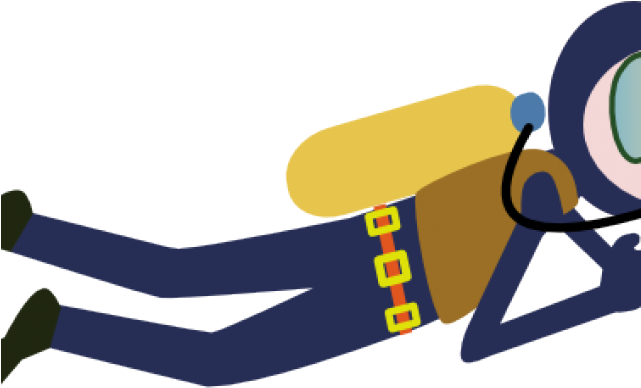 Diver Clipart Deep Water - Scuba Diver Cartoon (640x480)