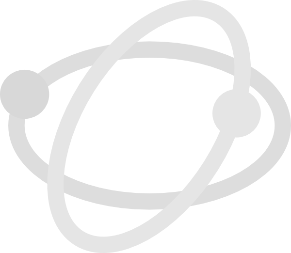 White And Grey Orbits Clip Art - Orbit Black And White (600x522)