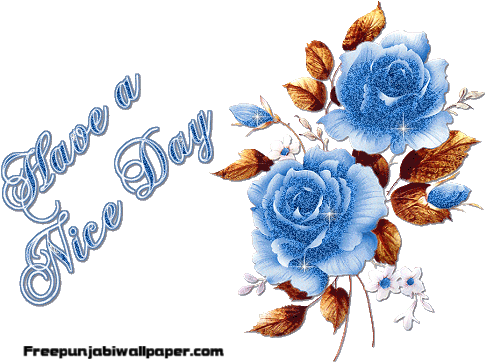 Animated Blue Roses - Have A Nice Day Wallpaper For Facebook (487x364)