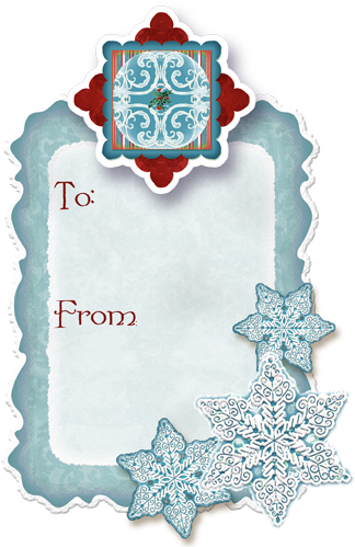 Christmas Gift Tag, Freebie Digital Clip Art Crafting - Christmas Gift Tags Clipart (353x504)