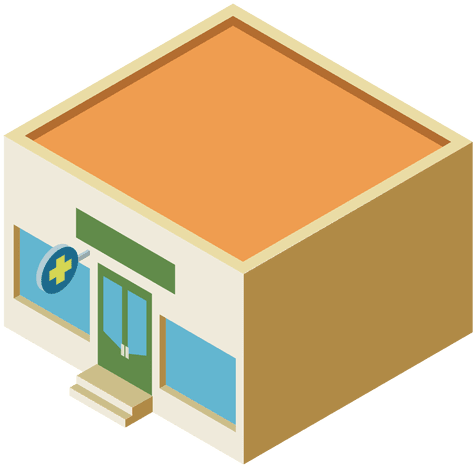 Pharmacy Isometric Flat Building Transparent Png - Pharmacy (512x512)