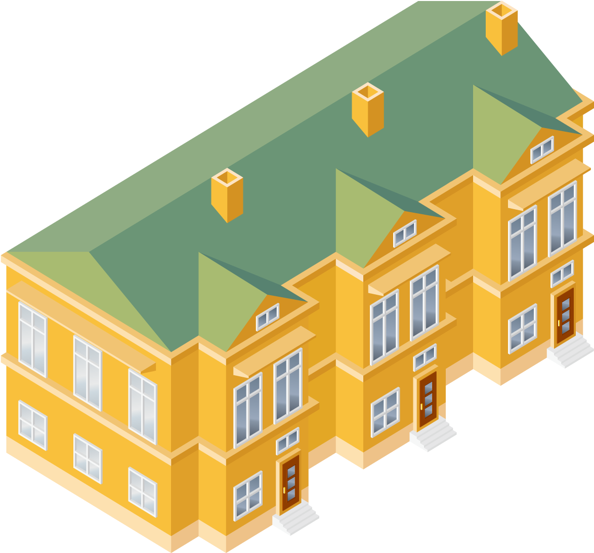 Isometric Projection House Building Clip Art - House (1276x1276)