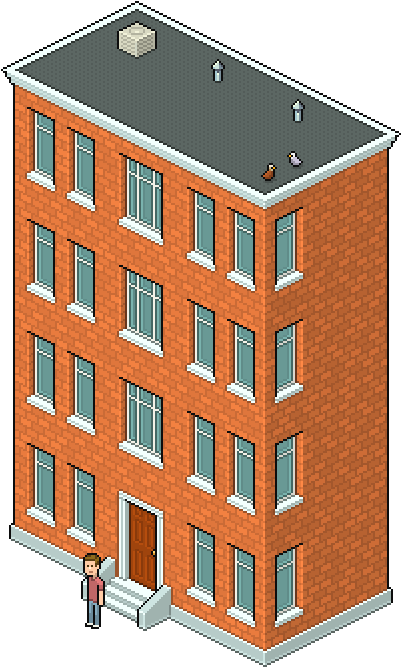 Create An Isometric Pixel Art Apartment Building In - Easy To Draw Apartment (600x750)