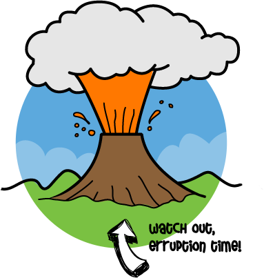 Volcano Clipart Volcano Experiment - Volcano Experiment (383x403)