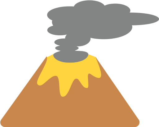 Volcano Emoji - Volcano Emoticon (512x512)