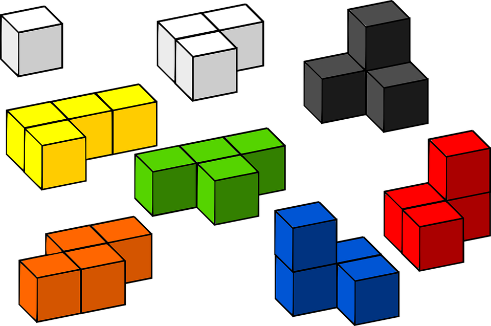 Building Blocks Tetris 3d Blocks Toys Cube - Tetris 3d Png (960x637)