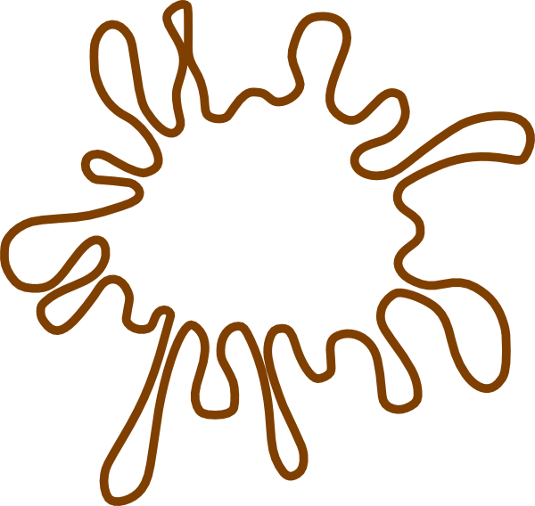 Brown Splat Clip Art At Clker - White Paint Splash Clipart (600x568)