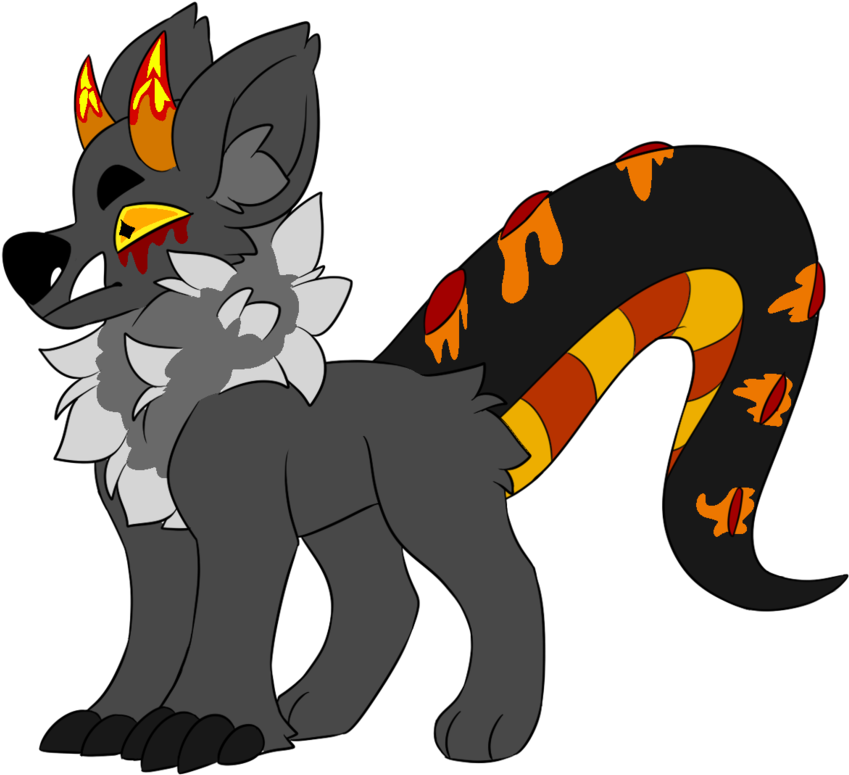 Custom Volcano Themed Monster Dog By Tentafoxadopts - Cartoon (943x847)