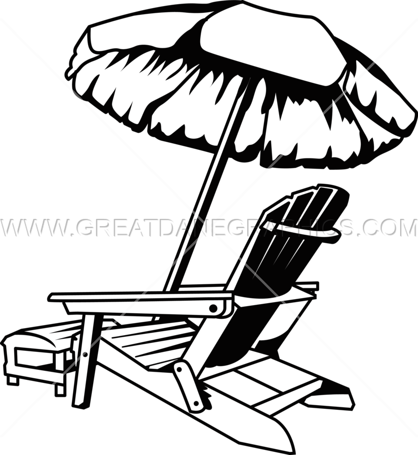 Beach Chair Black And White (825x896)