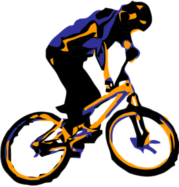 Brown Clipart Mud Splatter - Mountain Biker Transparent Background (357x400)