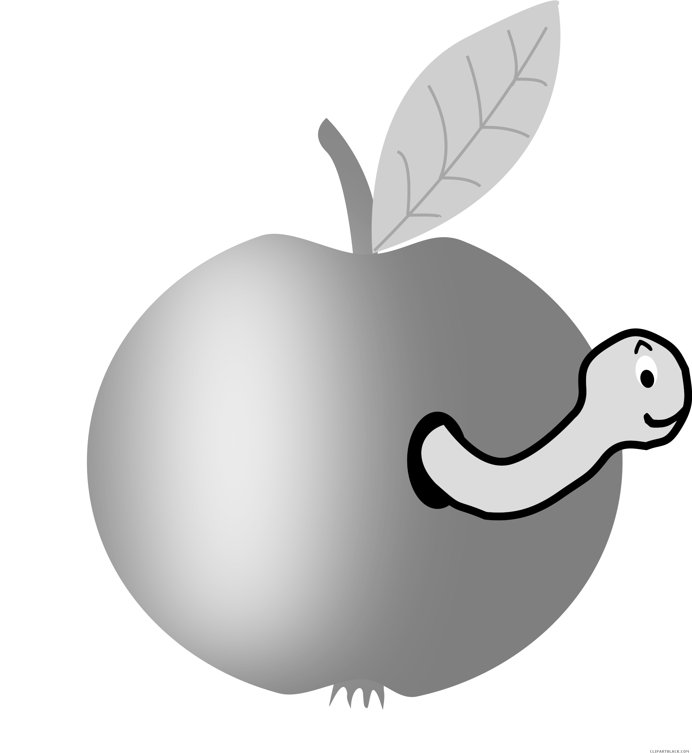 Apple With Worm Animal Free Black White Clipart Images - Hole In The Ozone Layer (2200x2400)