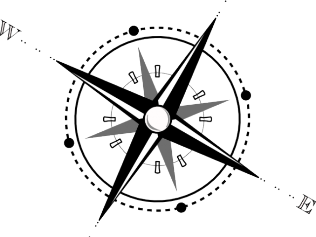 Compass Clipart Clear Background - North Point Symbol Architecture (640x480)