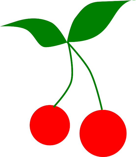 Green Cherries, Fruit, Leaves, Food, Simple, Red, Green - Cherry Clip Art Transparent (555x640)