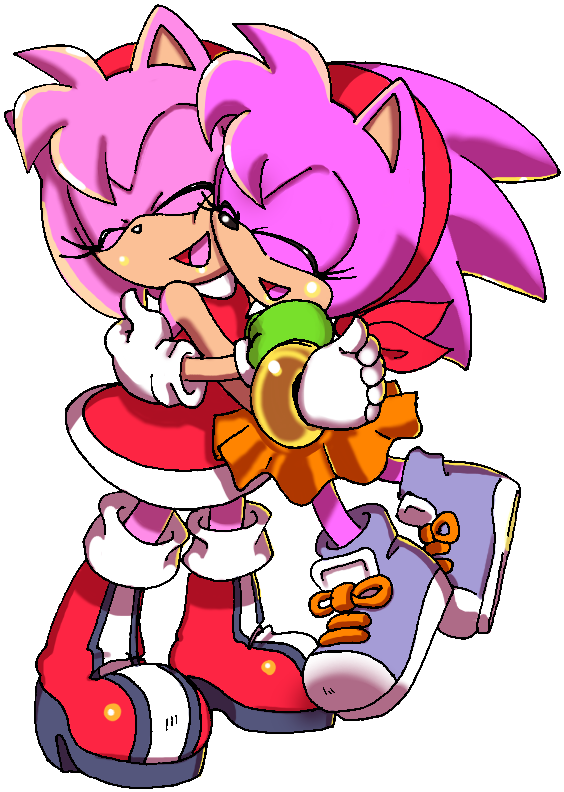 Amy Rose Wallpaper Possibly Containing Anime Titled - Classic Amy And Modern Amy (602x816)