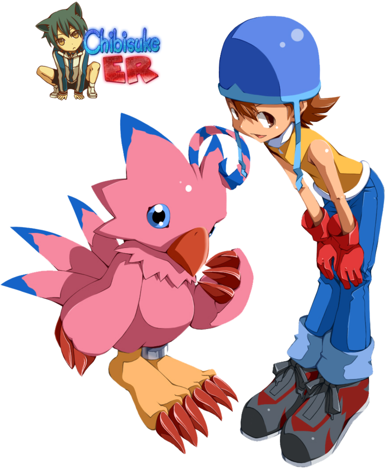 Render Sora Y Biyomon By Chibisukeer - Render Sora E Piyomon (797x1003)