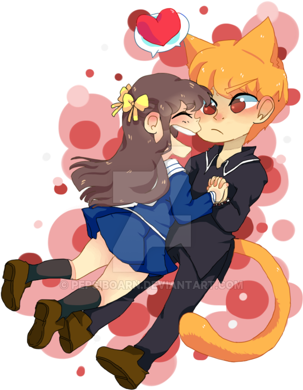 Kyo And Tohru By Pepsiboarn Cartoon (600x862) Png Clipart Download