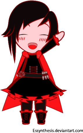 Chibiruby Loop By Essynthesis - Rwby Ruby Rose Waving (351x480)