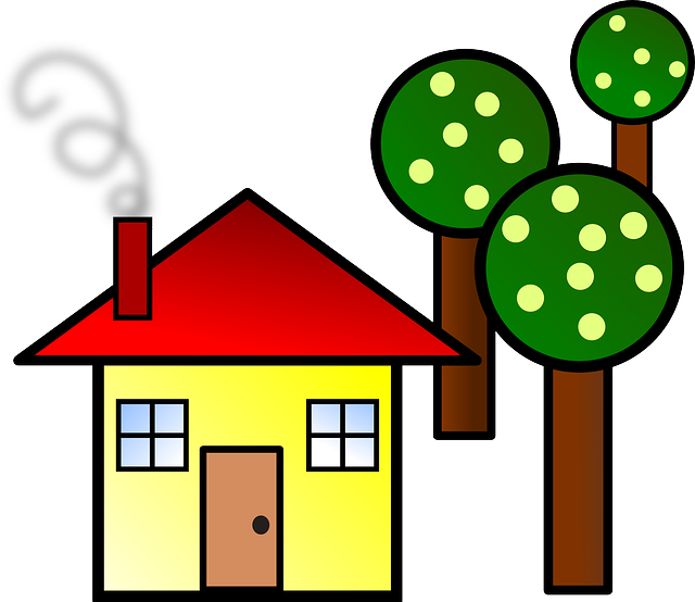 Trees Home, House, Living, Trees - House Clip Art (640x554)