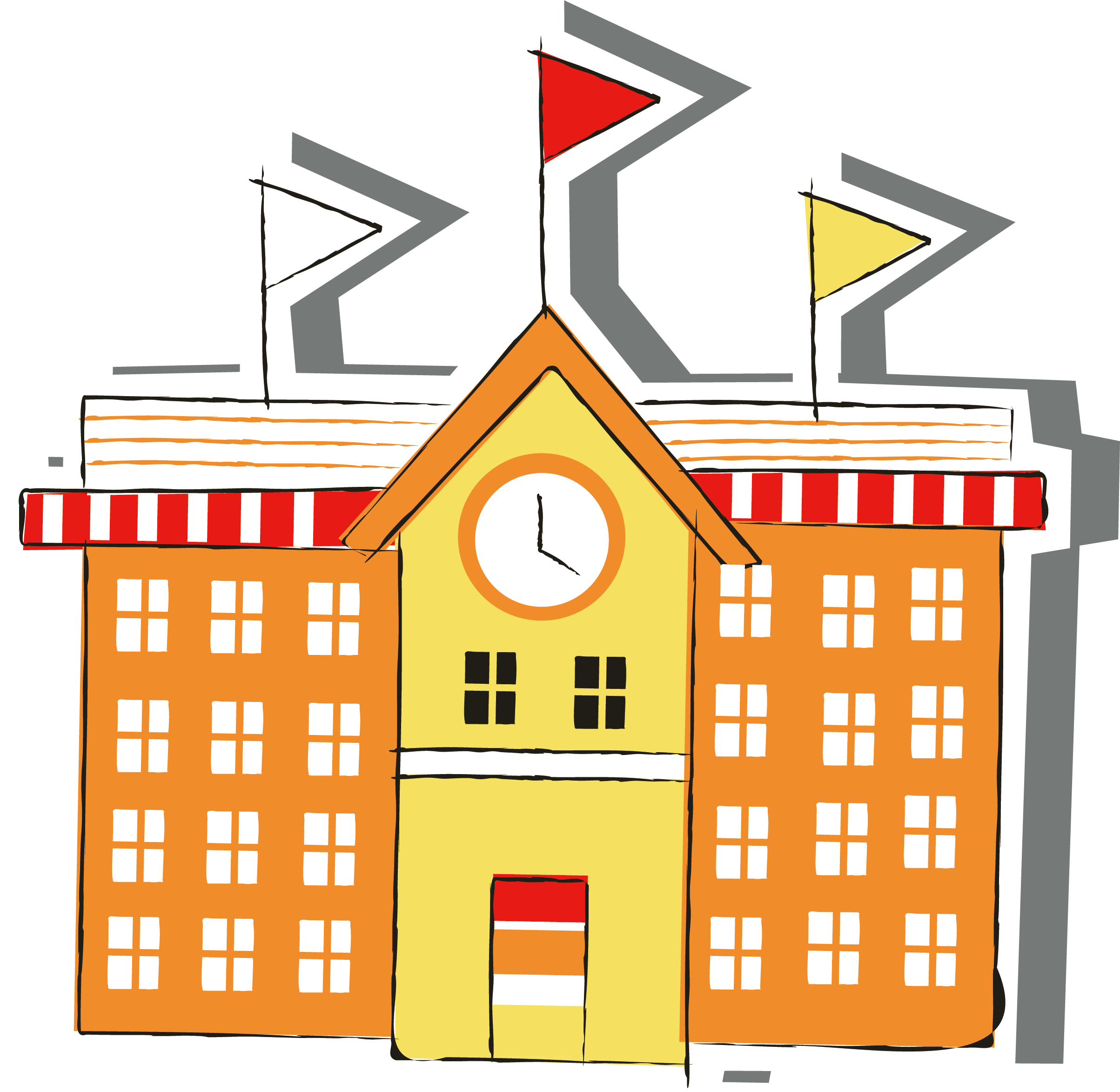 Fantastic Up House Colors Vignette - 学校 矢量 (2407x2346)