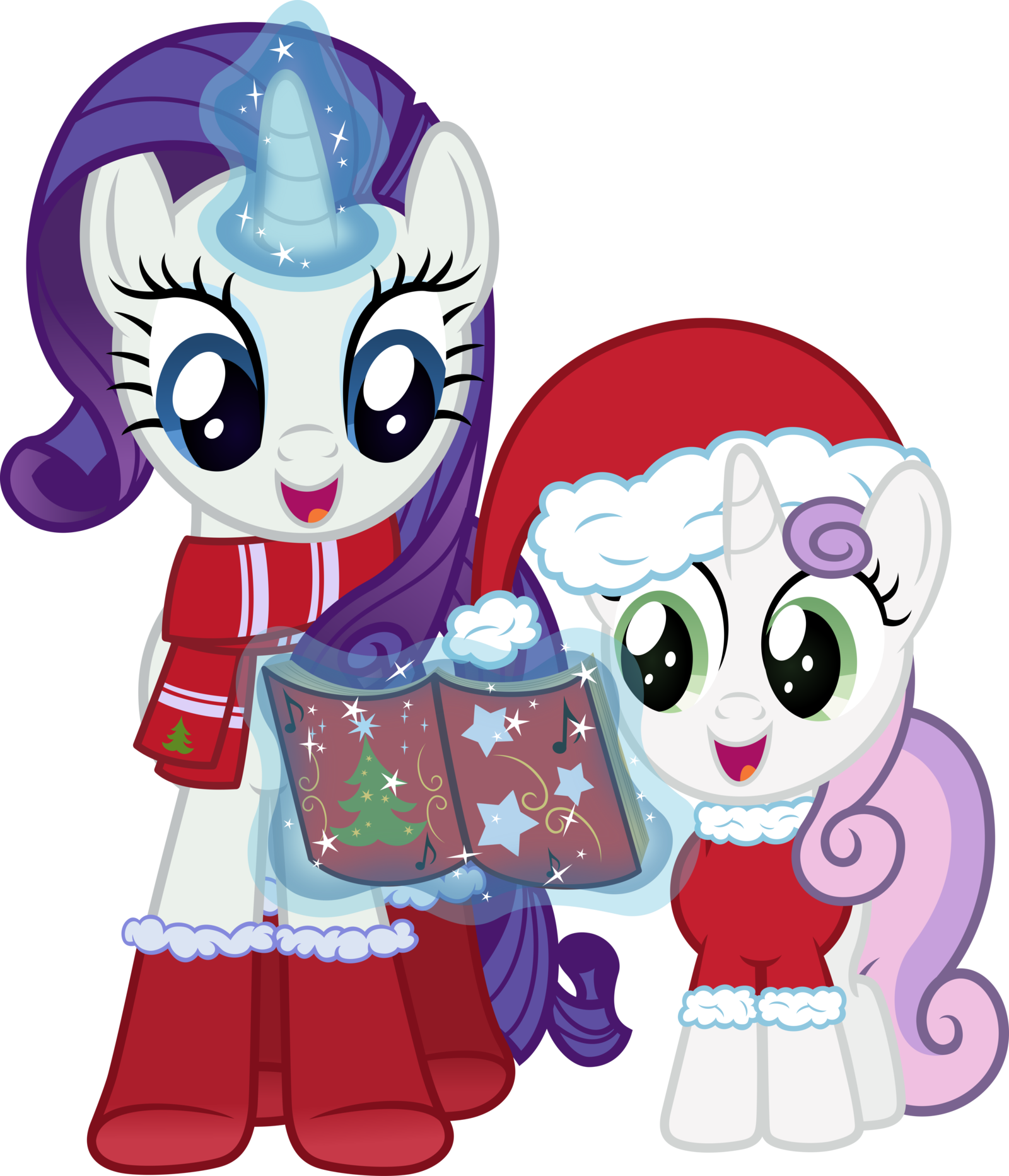 Hearth's Warming Rarity And Sweetie Belle By Stabzor - Mlp Rarity And Sweetie Belle Fashion (1600x1865)