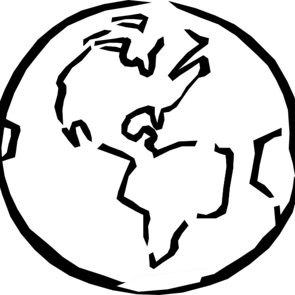Earth Clipart Black And White Panda Free Images - Globe Black And White Transparent (1024x1024)