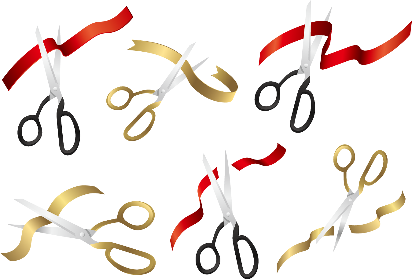 Scissors Opening Ceremony Ribbon - Ribbon Cutting Vector Png (1348x913)