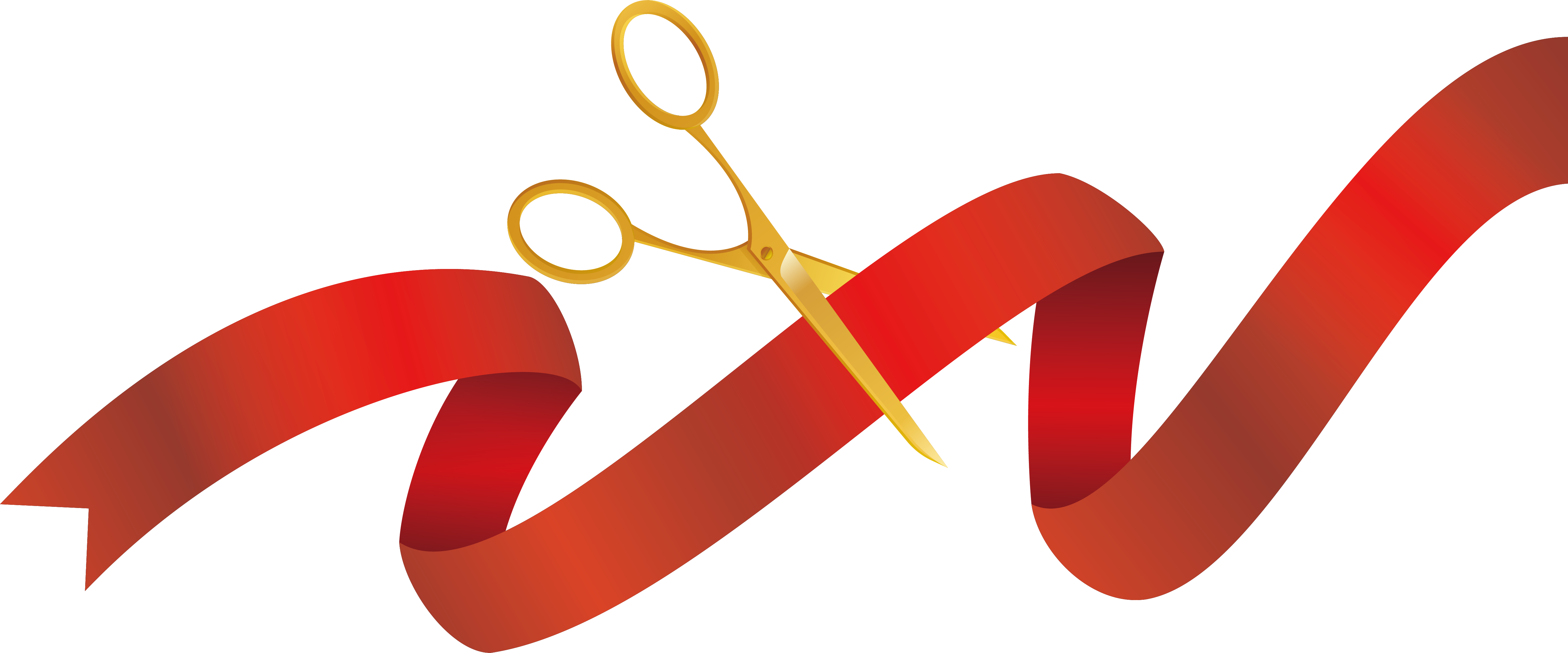 Opening Ceremony Ribbon Scissors - Opening Ceremony Ribbon Png (5448x2270)