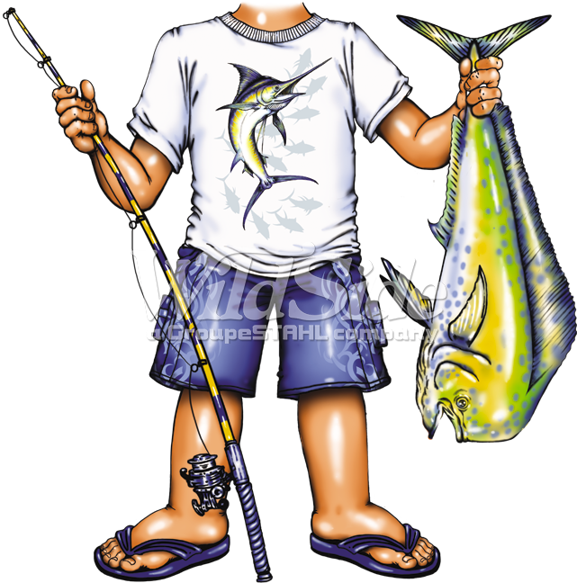 Fisher Boy With Fish - T-shirt (675x675)