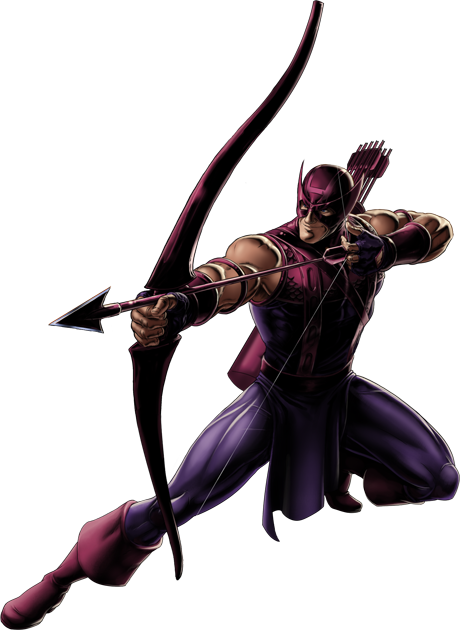 Hawkeye Right Portrait Art - Hawkeye Marvel Avengers Alliance (460x630)