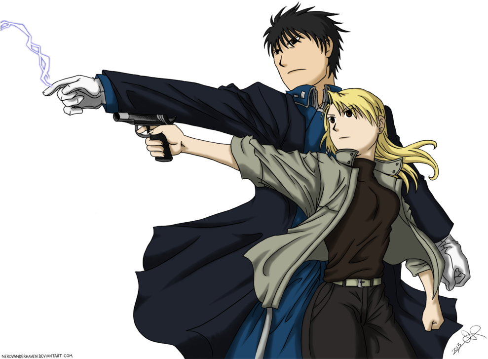 Roy Mustang And Riza Hawkeye By Nerovanderhaven - Roy Mustang And Riza Hawkeye (994x804)