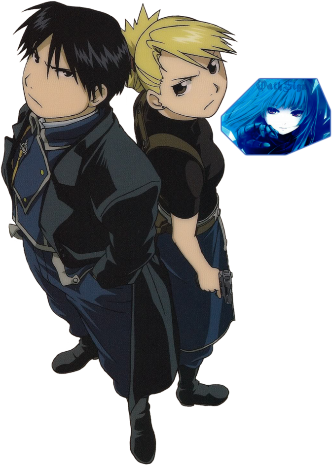 Roy Mustang And Riza Hawkeye Render By Oathsign - Roy Mustang And Riza Hawkeye (744x1074)