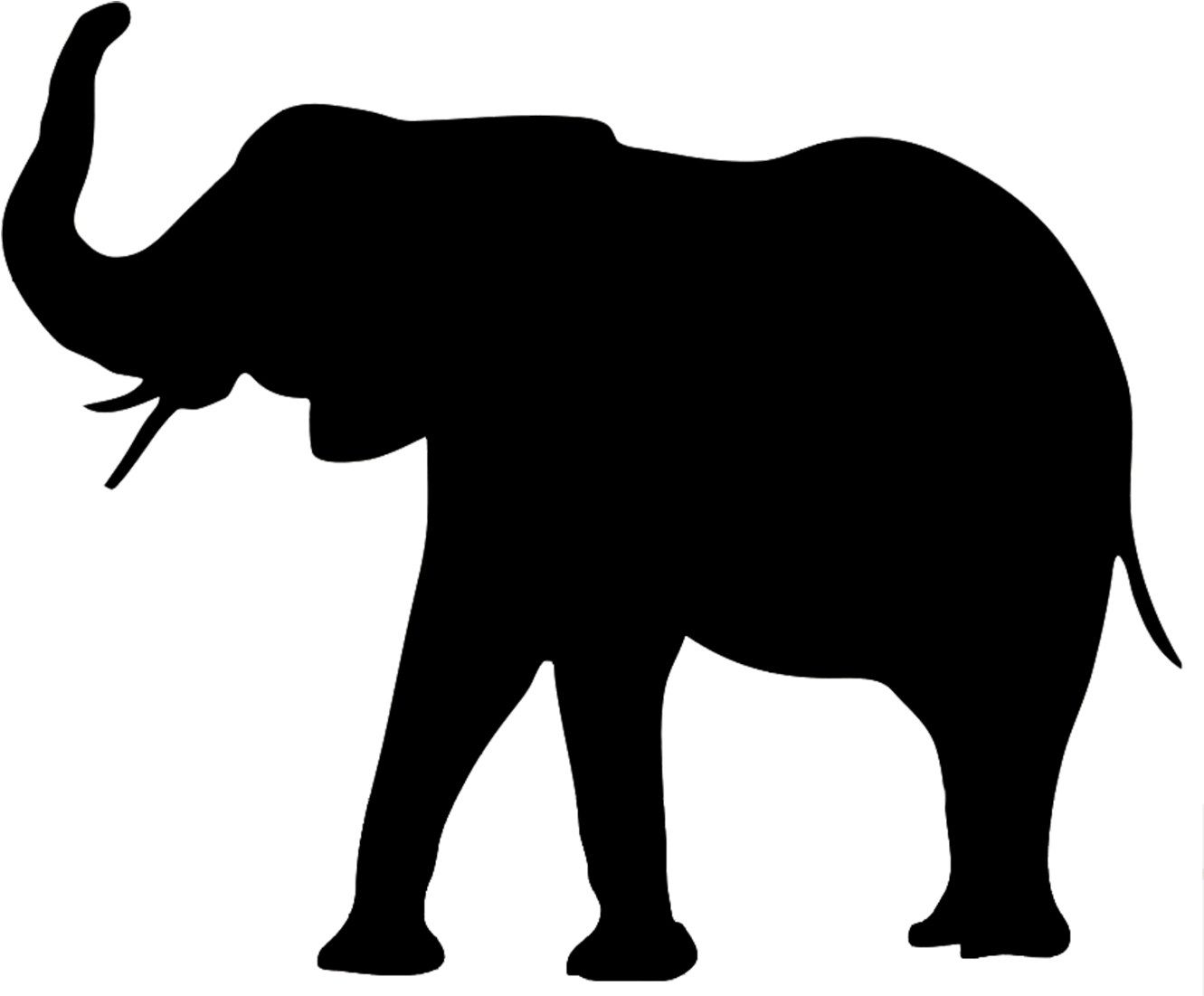 Elephant Clip Art - Silhouette Of An Elephant (1358x1122)