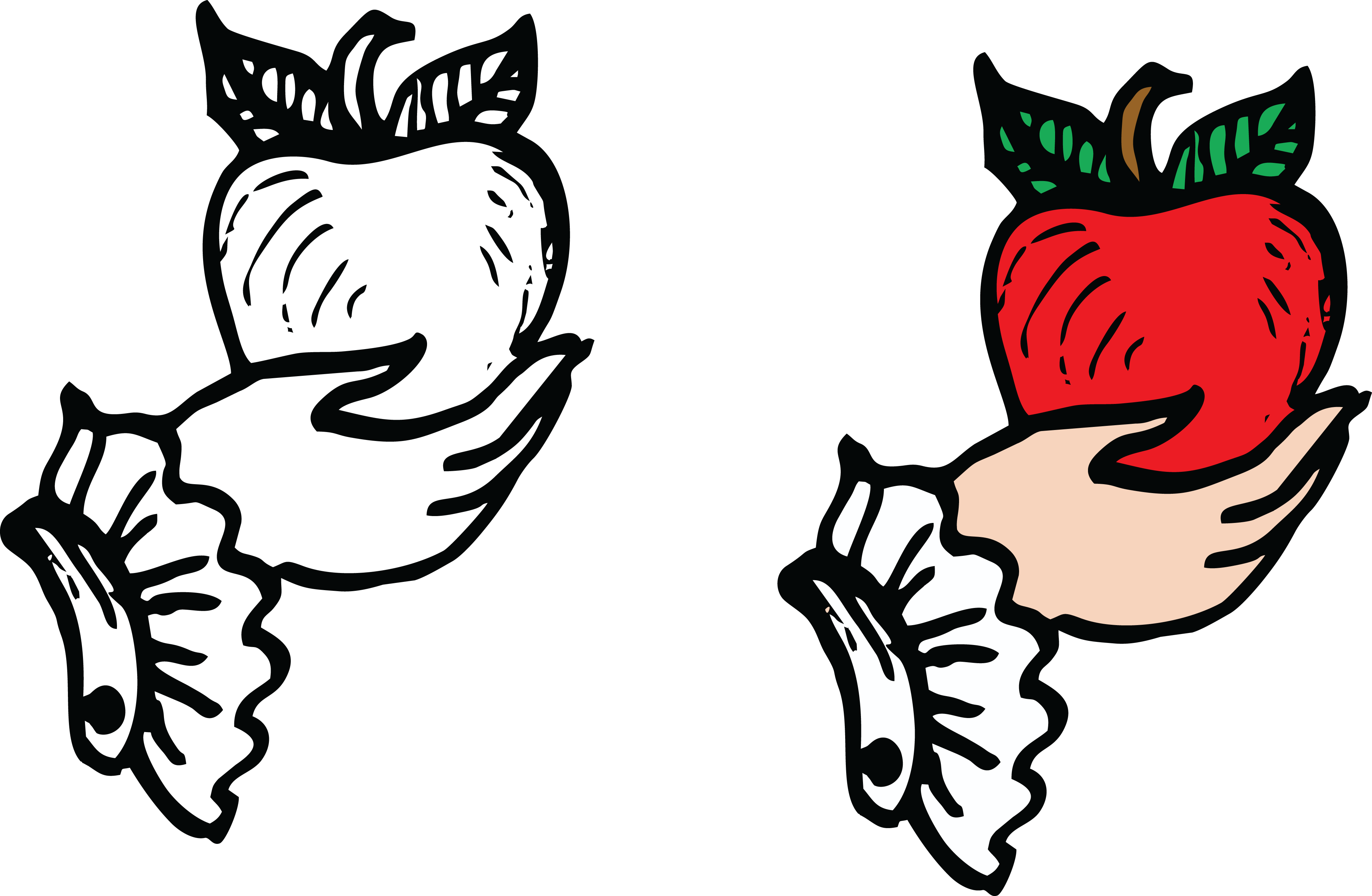 Free Clipart Of Hands Holding Apples - Clip Art (4000x2613)