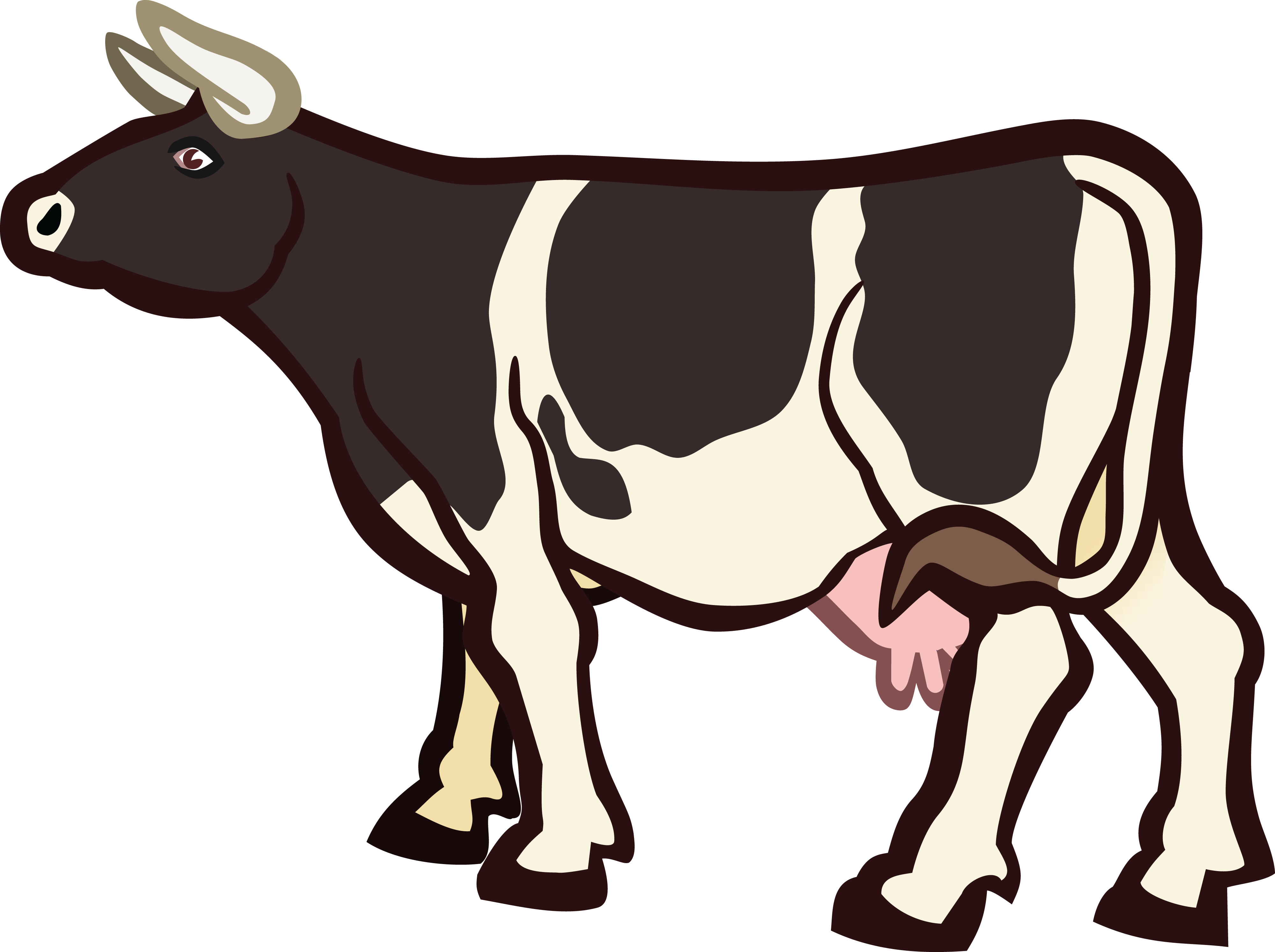 Free Clipart Of A Cow - Buffalo Milk Cartoon (4000x2988)