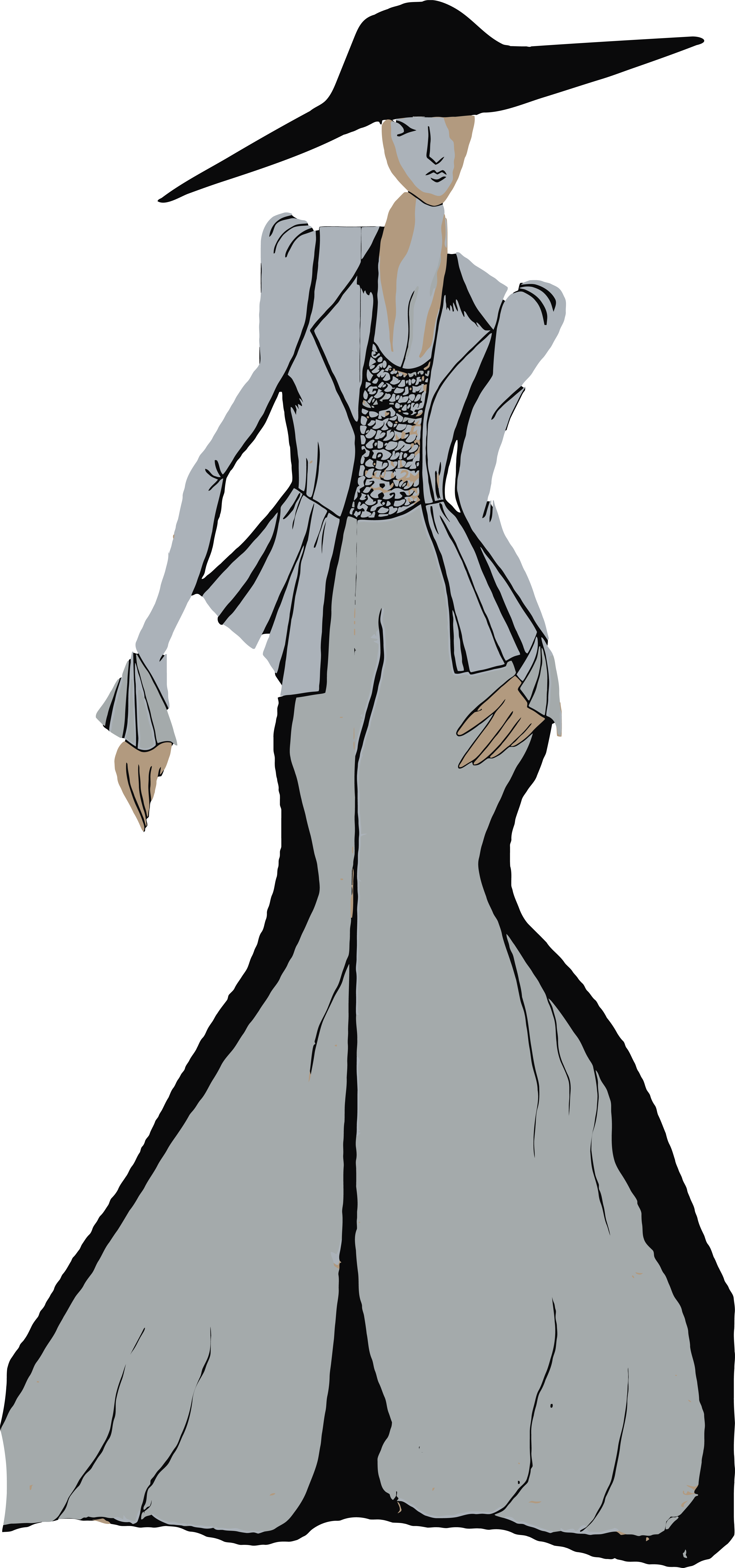 Free Clipart Of A Stylish Woman - Illustration (4000x8535)