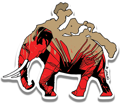 Series Of Red And Gold Screenprinted Stickers - Series Of Red And Gold Screenprinted Stickers (475x418)