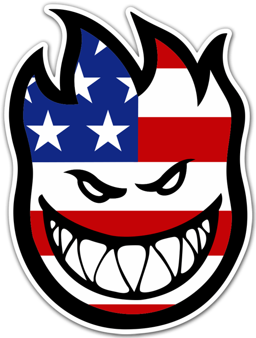 Stickers Spitfire 1 Usa Flag - Spitfire Wheels Flaghead Fireball Skateboard Sticker (500x660)