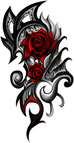 Arm Tattoo Png Picture - Tribal Rose Tattoos (389x529)
