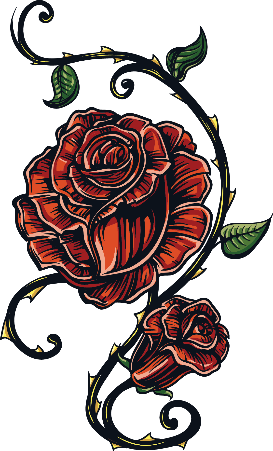 United States T-shirt Flower - Tattoo Rose Png (1112x1837)