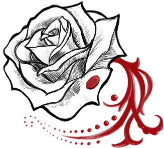 Blood Rose By Hisuikaihane On Deviantart - Rose With Blood Drawing (393x335)