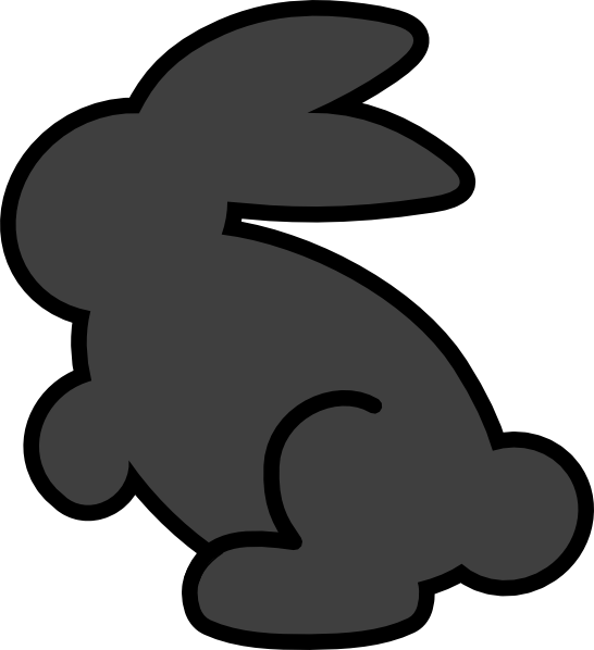 Dark Gray Bunny Clip Art At Clker - Evil Bunny Clipart (546x598)