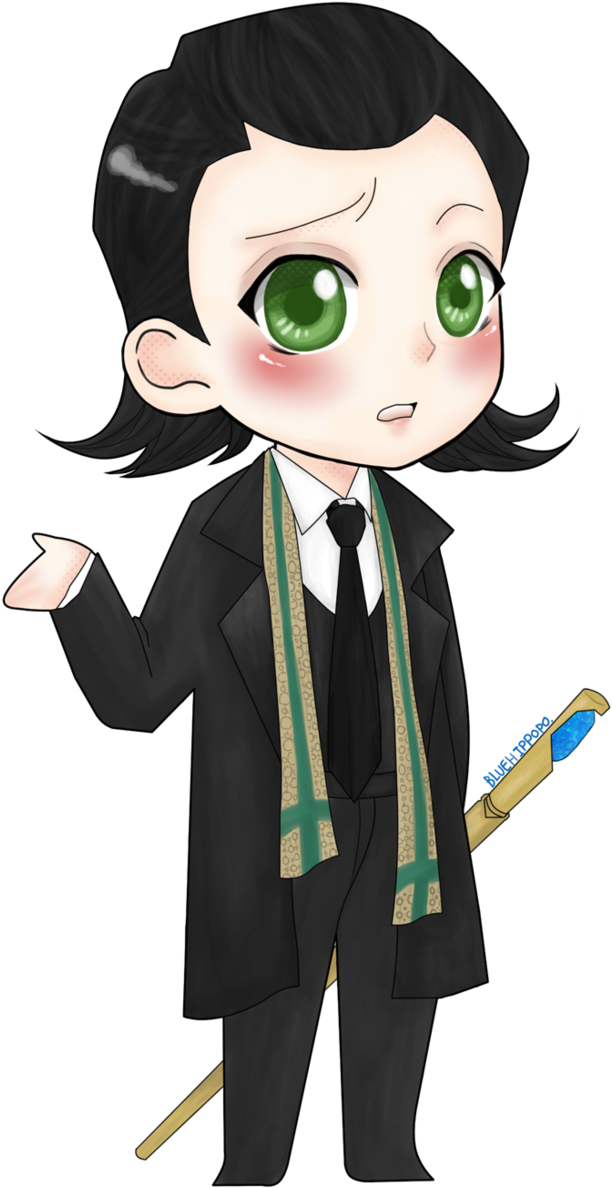 Chibi Loki By Bluehippopo - Chibi Loki Png (650x1229)