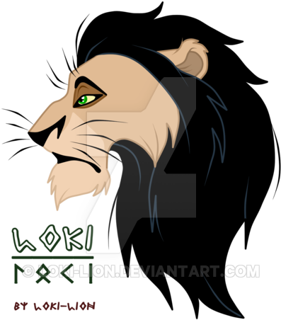 Loki As Lion By Loki-lion - Cartoon (400x484)