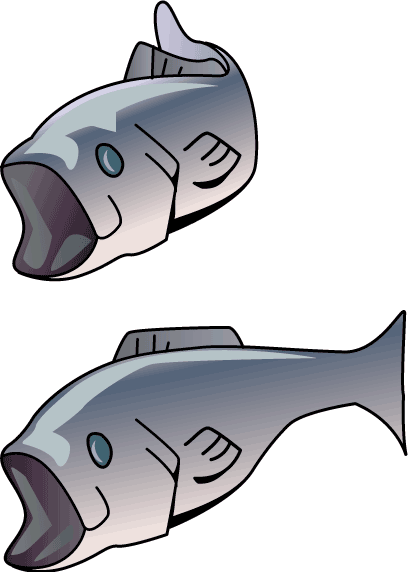 Big Mouth Bass - Fish In The Market Clipart (408x572)