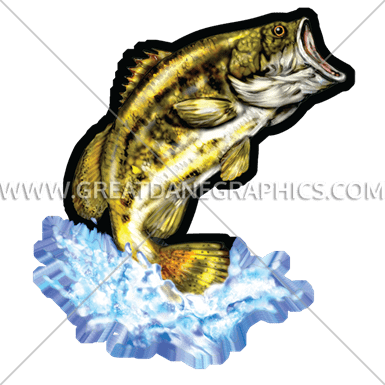 Large Mouth Bass - Bass Fish Leaping From The Lake Fishing Spare Tire (385x385)