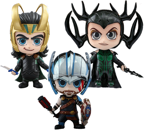 Marvel - Thor - Ragnarok - Gladiator Thor, Loki & Hela - Thor Ragnarok Cosbaby (600x600)