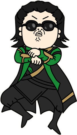 Oppa Loki's Gangnam Style By Mibu No Ookami - Animation Gif Gangnam Style (365x574)